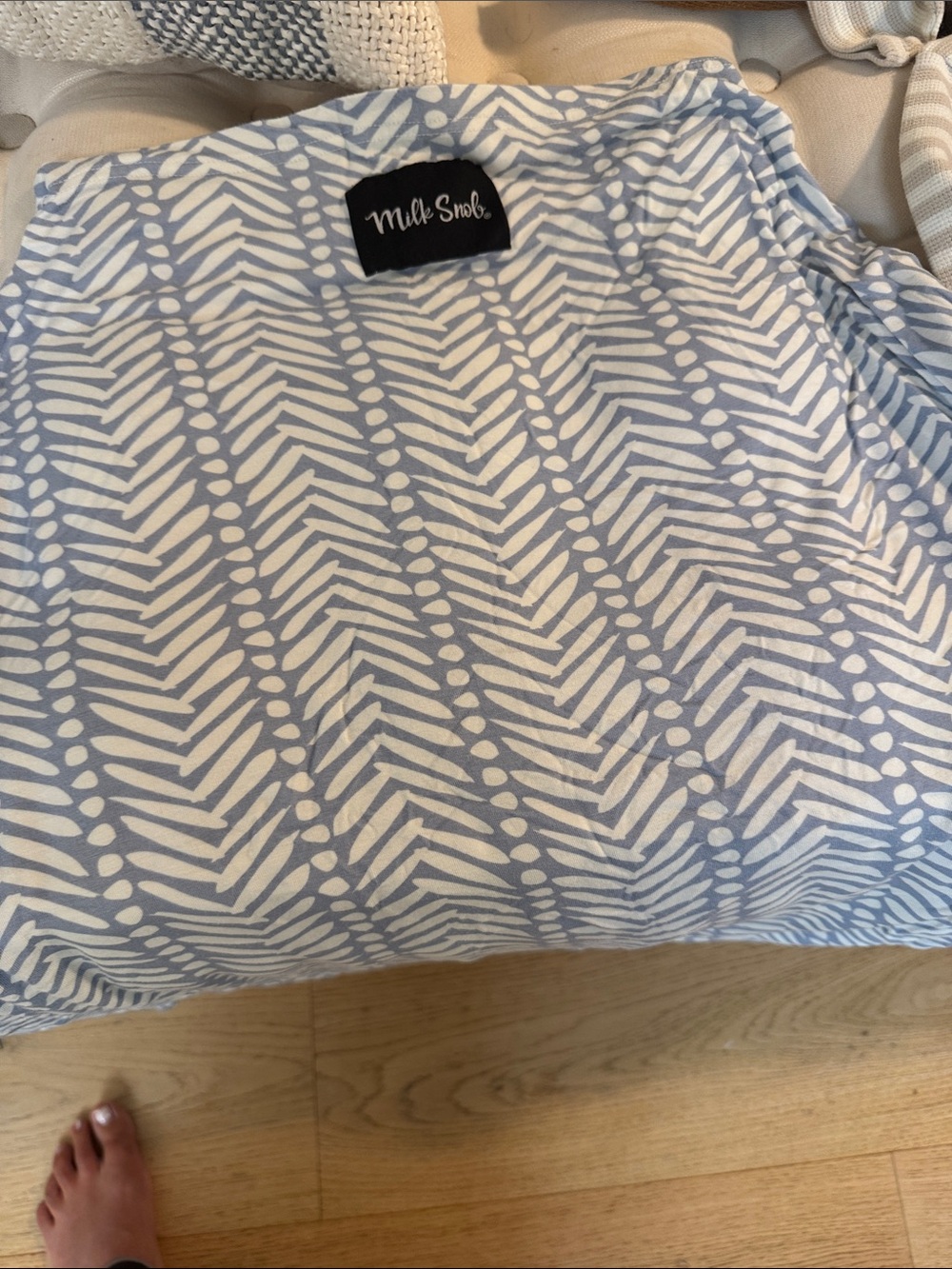 Baby Blue & White Printed Kids Top